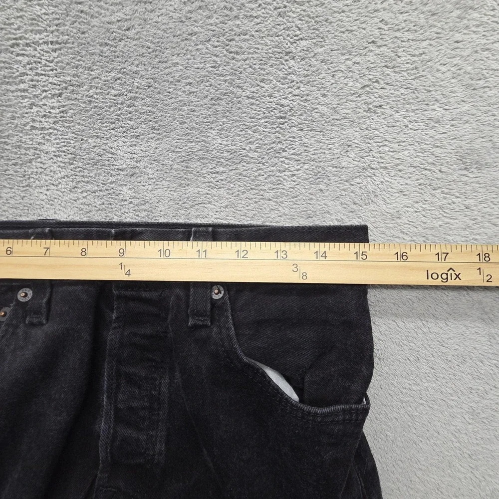 Levis 501 Jeans Mens Measured 30x29 Black Straight Stretch Classic Fit